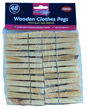 48pk Wooden Pegs